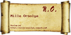 Mille Orsolya névjegykártya